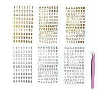 6 Sheets Gold Letter Stickers, Small Golden Alphabet Stickers for Scrapbook, Birthday Cards, Invitation Cards, Thank You Cards, Keyboards