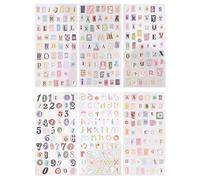 6 Sheets Graffiti Style Alphabet and Number Stickers, Self-Adhesive Pvc Decals for Scrapbook, Notebook, Laptop, Water Bottle, and Diy Crafts, Assorted Colors, 19.2 X 10 Cm
