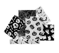 6 Sheets Halloween Wrapping Paper-Not Roll-Black White Ghost Pumpkin Skeleton Spider Web Gift Wrap Paper Folded Flat DIY Art Craft Papers for Party Packaging,20 x 27 Inch