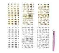 6 Sheets Letter Stickers,Gold Self Adhesive Vinyl Letter Number Symbol Stickers for Scrapbook, Birthday Cards, Invitation Cards, Thank You Cards, Keyboards