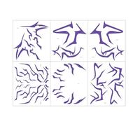 6 Sheets Purple Face Temporary Tattoos Waterproof Dark Willow Veins Stickers Halloween Makeup Lightning Pattern Body Art Transfer for Cosplay Witch Zombie Fancy Dress (6)