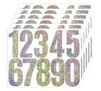 6 Sheets Reflective Mailbox Numbers Stickers, 3"Self Adhesive Vinyl Waterproof Number Stickers, Bin Numbers for Mailbox, Door, Garbage Bins, Address Number