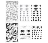 6 Sheets Rhinestones Stickers, Self Adhesive Bling Diamond Stick on Black Gems for Makeup Jewels for Halloween Party Face Eye Belly Body Nail Decorations