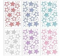 6 Sheets Self-Adhesive Face Jewels, Mixed Color Glitter Gems for Cheering, Festivals, Parties, and Eye Makeup