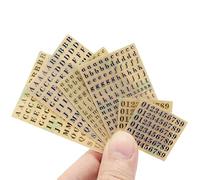 6 Sheets Small 0.12 inch Alphabet Number Mini Letters Glitter Alloy Self Adhesive Letters Stickers for Epoxy Resin Casting Decoration DIY Crafts Scrapbook, Gold/Silver (3mm)