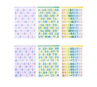 6 Sheets Small Alphabet Number Stickers, Colorful Adhesive Letter Stickers for Scrapbooking, Name Tag, Keyboard, Decoration Arts & Crafts