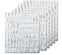 6 Sheets Small Letter Number Stickers,1 Inch White Alphabet Sticker
