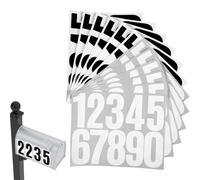 6 Sheets Stick on Numbers,Reflective Mailbox Numbers Sticker (0-9) for Outside, Strong Self Adhesive Vinyl House Number with Sticky Tab for Easy Backing Separation,3 Inch (White, Black)