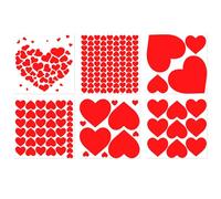 6 Sheets Valentines Day Window Clings for Glass Window Red Love Hearts Stickers for Wedding Anniversary Valentines Party DIY Shop Window Glass Display Decoration