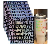 6 Sheets Vinyl Letter Stickers, Self-Adhesive Glitter Alphabet Stickers, Personalized Waterproof Tags Sticker, Stanley Sticker, for Mugs, Notebooks, Mobile Phone Cases