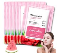 6 Sheets Watermelon Niacinamide Face Masks Skincare, Brightening & Hydrating Face Mask Set, Korean Face Mask with Watermelon Extract, Sheet Mask for Smooth, Firm & Nourished Skin, Face Masks Beauty