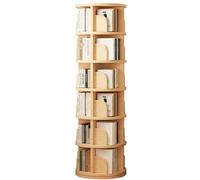 6-Shelf Rotating Bookshelf Creative Simple Floor Stand With(Wood Color-a)