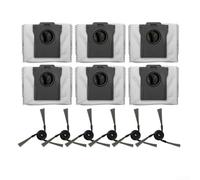 6 Side Brushes And 6 Dust Bags for DREAME Aqua10 Roller/for AQUA 10 Ultra Roller Complete/RLH31CE/RLH71DE Vacuum Cleaner, Clog-Resistant Vacuum Replacement Parts Kit