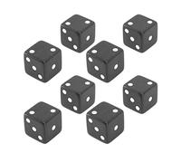 6 Sided Dice Set 8pcs Square Corner Standard Game Dice Durable Impact Resistant Plastic Dice for Board Games Classroom Math Teaching Educational Toy Kids 24x24x24mm (Black)