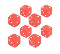 6 Sided Dice Set 8pcs Square Corner Standard Game Dice Durable Impact Resistant Plastic Dice for Board Games Classroom Math Teaching Educational Toy Kids 24x24x24mm (Red)