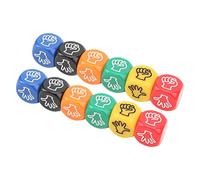 6 Sided Finger Guessing Game Dice, 12Pcs 6 Sided & 20mm with Rock Paper Scissors Design Finger Guessing Game Dice Set, Colorful for Adults and Kids Family Party