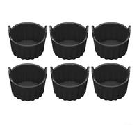 6 Silicone Baking Cups Perfect for Air Fryer Muffins, Eggs, and Baked Delights (Black)