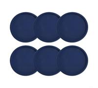 6 Silicone Coasters Round Nonslip Cup Mats with Rubber Insulation Pads for Heat and Water Protection on Home and Office Tables (Navy blue)