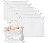 6 Silk Dust Storage Bag Set Luxury Leather Protective Cover Soft Breathable Dustproof Reusable for Bags Clothing Shoes Boots Travel Home