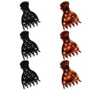 6 Simple Non-Kink Hairpins, Hairstyle Fixing Tools, Broken Hair Finishing Artifacts, Suitable For Daily Styling And Dressing (Bright Black, Bright Amber).