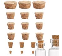 6-Size Wooden Tapered Cork Stopper Set, Natural Cork Bottle Stoppers for Wine and Beer, Replacement Corks in Various Sizes for Different Bottles(18 pcs)