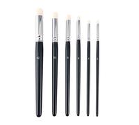6 Sizes Miniature Dry Brush Set - Goat Hair Hobby Detailing Brushes for Model Painting, Castle Miniatures, Scale Models, Figurines - Small Precision Stencil Brushes for Dry Brushing Effects