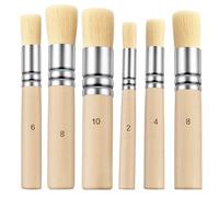 6 Sizes Natural Bristle Wooden Stencil Brush for Painting, Ymapinc Stencil Brushes Set, Stipple & Stippling Brush, Acrylic Paint Brushes for Canvas, Small Paintbrushes for Crafts