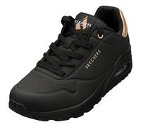Skechers Women's Uno Golden Air Sneaker, Black Durabuck/Mesh Trim, 6 UK