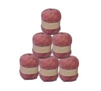 6 Skein Angola Mohair Yarn,Long-haired Angora Wool Cashmere Yarn for Knitting DIY Scarf Crochet Thread Supplies 300g (Multi Pink)