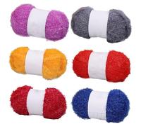 6 Skeins 50g Sparkly Scrubby Yarn for Dishcloths 100% Polyester Yarn Quick Dry Dishcloth Crochet Knitting Yarn Assorted Color Scrubby Crochet Yarn