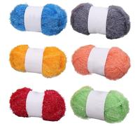 6 Skeins 50g Sparkly Scrubby Yarn for Dishcloths 100% Polyester Yarn Quick Dry Dishcloth Crochet Knitting Yarn Assorted Color Scrubby Crochet Yarn