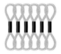 6 Skeins Embroidery Thread, Glitter Metallic Silver Embroidery Floss Friendship Bracelet String, Polyester Cross-Stitch Threads Friendship Bracelet String for Sew Making Yarn Accessories Craft Strings