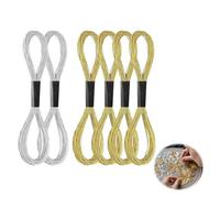 6 Skeins Embroidery Threads, Metallic Embroidery Floss Friendship Bracelet Cross Stitch Thread for Sewing Making Yarn Craft String Art Supplies (4 Gold, 2 Silver)