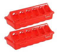 6-Slot Chicken Feeder Set | Pigeon Chick Poultry Feeder Trough | 2PCS Feeding and Drinking Containers for Birds Like Parrots, Ducks, Quail, Chicks, Designed for Farm Use, Backyard Poultry Care, an