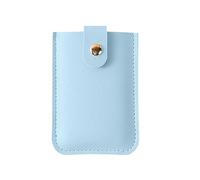 6 Slots Portable Credit Card Holder with Push Button - Ribbed Extendable Wallet for Membership and ID Cards, Sky Blue, sky blue
