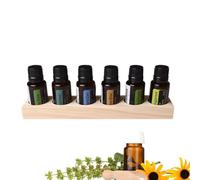 6 Slots Wooden Essential Oil Organizer, MKNZOME Nail Polish Shelf, Durable wood Makeup Display Stand, Makeup Storage Rack for Tabletop Essential Oils Perfume Rack for 5/10/15/20ml Bottles