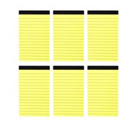 6 Small Writing Pad Pocket Notepad Small Notes Black and Ruled Paper Daily Planning 30 Sheets/Yellow Ruled Notebook