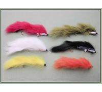 6 Snake Zonkers - Mixed Colour, Trout Flies, Size 10 Lures -6 colours, Hook at the end