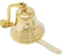 6" Solid Brass Ship Bell with Rope - Nautical Wall Mount Door Bell - Marine Maritime Hanging Bell for Home, Boat, Office, Bar & Beach House Décor - Vintage Coastal Gift Item (Polished Finish)
