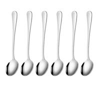 6 Soup Spoons, Stainless Steel Table Spoons Set, 15.8 * 4.1cm Chinese Soup Spoons for Ramen, Korean Spoon, Dessert Spoons
