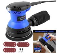 6 Speed Electric 125mm 3000W Random Orbital Sander With Dust Bag & 15pcs Paper