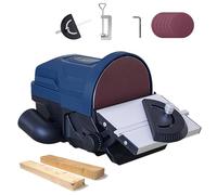6-Speed Electric Belt Sander Knife Sharpener, Bench Disc Sander with Adjustable Speed & Multi-Directional Tilt Worktable, for Wood Metal Processing, Handmade Craft Making