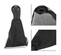 6 Speed Gear Stick Shift Knob Artificial Leather Gear Shift Knob with Gaiter Boot Cover Black Direct Fit Replacement for MK2 2004 2008 Manual