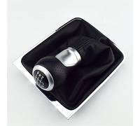 6 Speed Leather Car Manual Gear MT Shift Knob Gaitor Boot, Fits for Volkswagen, for VW, for Passat B6 Car Gear Shifter Knob(RED 6 Speed)(Black 6 Speed)