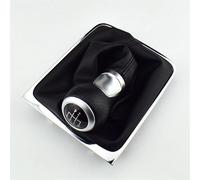 6 Speed Leather Car Manual Gear MT Shift Knob Gaitor Boot, Fits for Volkswagen, for VW, for Passat B6 Car Gear Shifter Knob(RED 6 Speed)(Black 5 Speed)