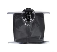 6-Speed Manual Gear Shift Knob with Leather Gaiter Boot for Amarok 2010-2022 - ABS Plastic Core, Sleek Black Interior Upgrade