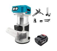 6 Speeds Brushless Electric Hand Trimmer Cordless Wood Router Woodworking Engraving Slotting Trimming Milling Machine Powerful Power(2PCS 4000mAh Battery)