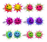 6 Spike Earrings for Women - Silicone Stud Earrings Set, Kawaii Smiley Face Earring Pack for Adults, Funk Rave Heart Earrings, Womens Y2K 90s Peace Sign Earring, One Size, Silicone, No Gemstone