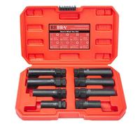6 Spline & 7 Spline Lug Nut Socket Set, Drive Wheel Lock Key, Locking Nut Removal Tool for Easy Installation on Aftermarket Rims (8-Pieces)