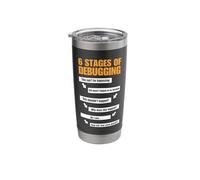 6 Stages of Debugging Design Programming Computer Science Stainless Steel Insulated Tumbler